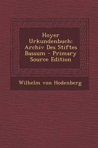 Cover of Hoyer Urkundenbuch