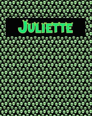 Book cover for 120 Page Handwriting Practice Book with Green Alien Cover Juliette