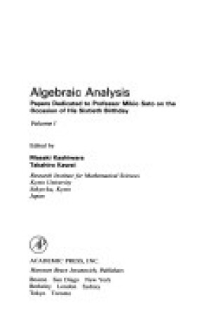 Cover of Prospect of Algebraic Analysis