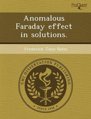 Book cover for Anomalous Faraday Effect in Solutions