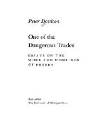 Cover of One of the Dangerous Trades