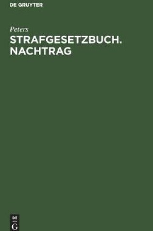 Cover of Strafgesetzbuch. Nachtrag