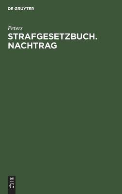 Book cover for Strafgesetzbuch. Nachtrag