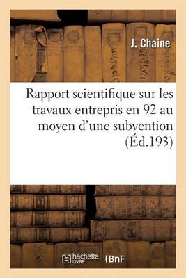 Cover of Rapport Scientifique Sur Les Travaux Entrepris En 1912