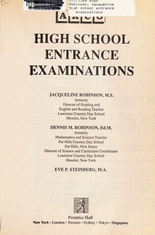 Cover of High School Entrance Examinations