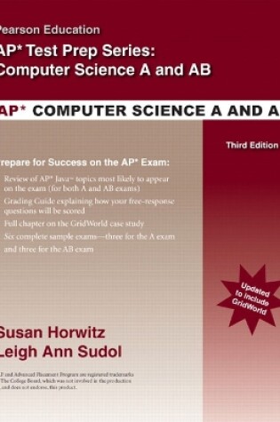 Cover of Pearson Education's Review for the AP* Computer Science A and AB Exams