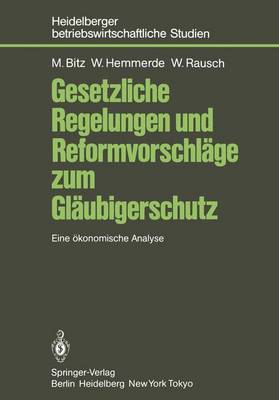 Book cover for Gesetzliche Regelungen und Reformvorschläge zum Gläubigerschutz