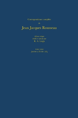 Cover of Correspondence Complete de Rousseau 23