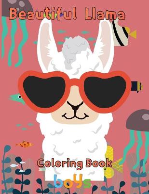 Book cover for Beautiful Llama Coloring Book boys