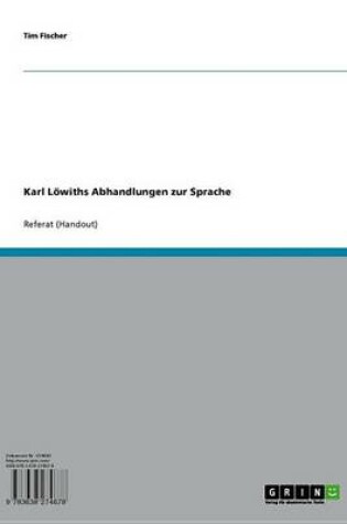 Cover of Karl Lowiths Abhandlungen Zur Sprache