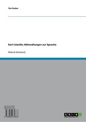 Book cover for Karl Lowiths Abhandlungen Zur Sprache