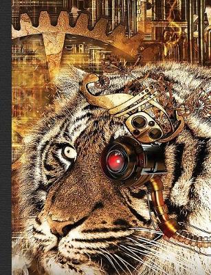 Book cover for Steampunk Tiger Composition Notebook, Narrow Ruled