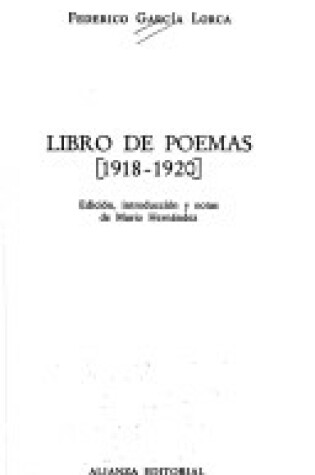 Cover of Libro De Poemas 1921