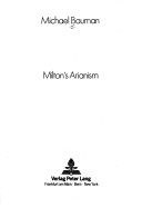 Book cover for Milton's Arianism