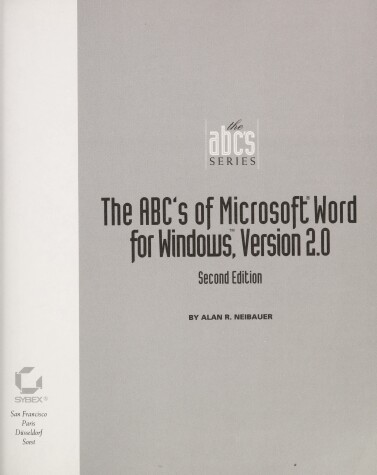 Book cover for A. B. C.'s of Microsoft WORD for Windows 2.0