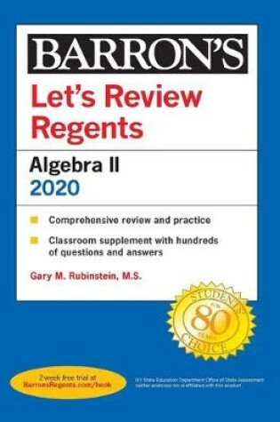 Cover of Let's Review Regents: Algebra II 2020