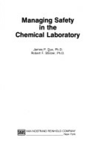 Cover of Managing Safety in the Chemical Laboratory