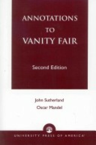 Cover of Annotations to "Vanity Fair"