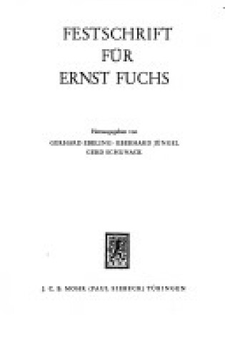 Cover of Festschrift Fur Ernst Fuchs