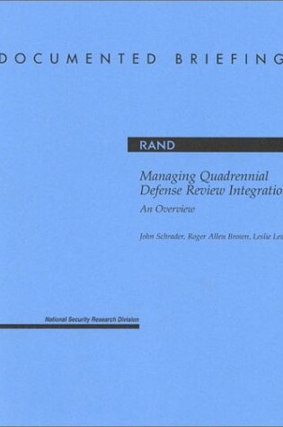 Cover of Managing Quadrennial Defense Review Integration