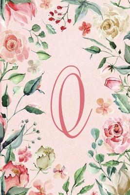 Book cover for Notebook 6"x9" - Initial Q - Pink Green Floral Design