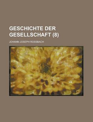 Book cover for Geschichte Der Gesellschaft (8)