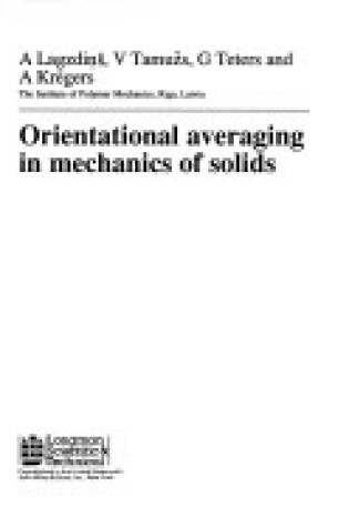 Cover of Orientational Averaging in Mechanics of Solids