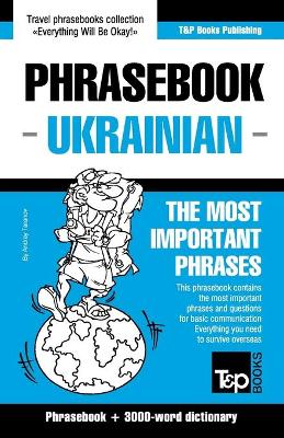 Book cover for English-Ukrainian phrasebook and 3000-word topical vocabulary