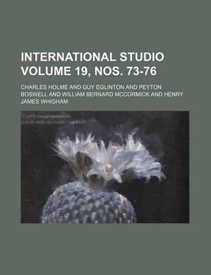 Book cover for International Studio Volume 19, Nos. 73-76