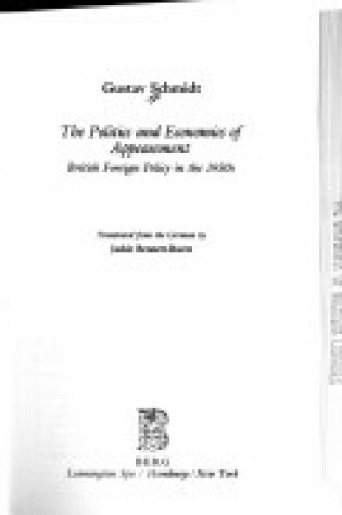 Cover of The Politics and Economics of Appeasement