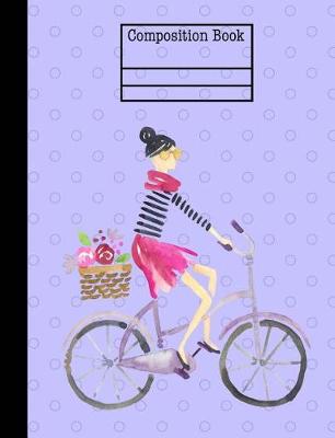 Book cover for Paris Girl On Bike Composition Notebook - 4x4 Quad Ruled