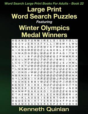 Book cover for Large Print Word Search Puzzles Featuring Winter Olympics Medal Winners