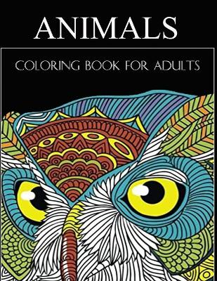 Book cover for Animals coloring book for adults