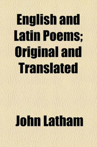 Cover of English and Latin Poems; Original and Translated