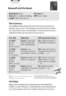 Cover of BC Grey A/3A Beowulf and the Beast Guided Reading Card