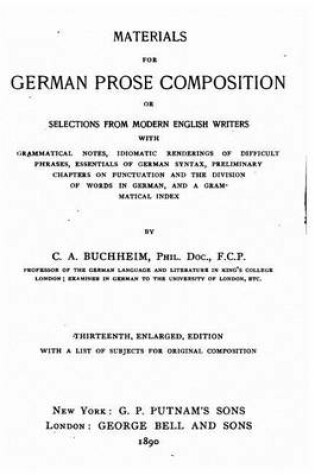 Cover of Materials for German Prose Composition