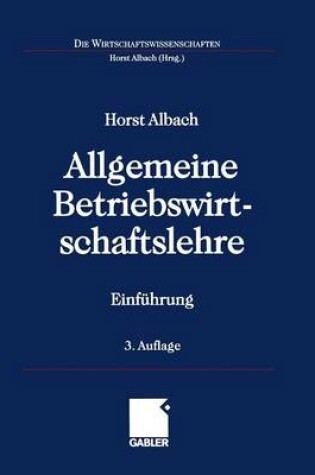 Cover of Allgemeine Betriebswirtschaftslehre