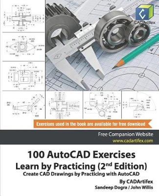 Book cover for 100 AutoCAD Exercises - Learn by Practicing (2nd Edition)