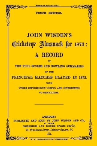 Cover of Wisden Cricketers' Almanack 1873