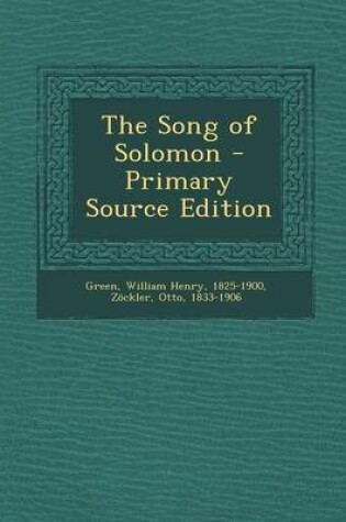 Cover of The Song of Solomon - Primary Source Edition