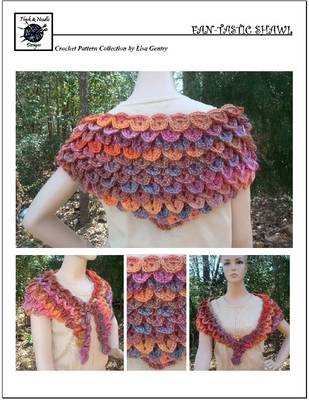 Book cover for Fan Tastic Shawl - Crochet Pattern Crocodile Stitch