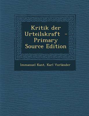 Book cover for Kritik Der Urteilskraft - Primary Source Edition