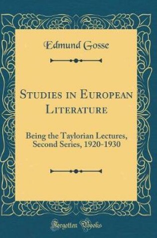 Cover of Studies in European Literature