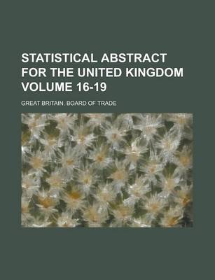 Book cover for Statistical Abstract for the United Kingdom Volume 16-19