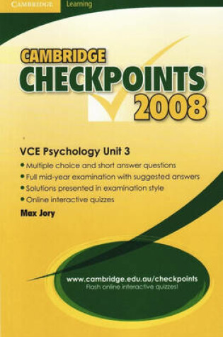 Cover of Cambridge Checkpoints VCE Psychology Unit 3 2008