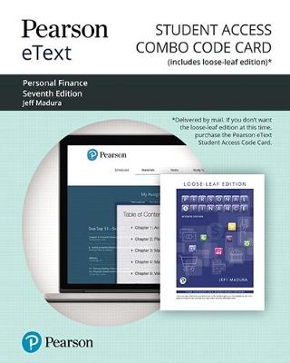 Book cover for Pearson Etext for Personal Finance -- Combo Access Card