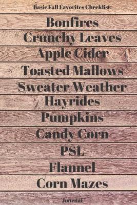 Book cover for Basic Fall Favorites Checklist Journal