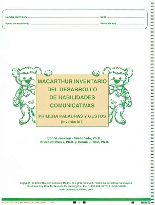 Cover of Macarthur Communicative Development Inventories (Cdis) Inventario I: Primeras Palabras y Gestos (Package of 25)