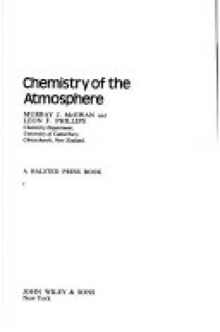 Cover of Mcewan: the Chemistry of the *Atmosphere