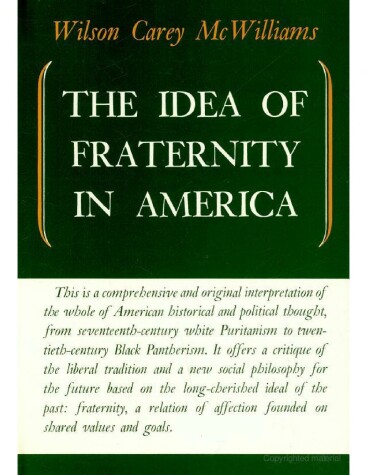 Book cover for The Idea of Fraternity in America